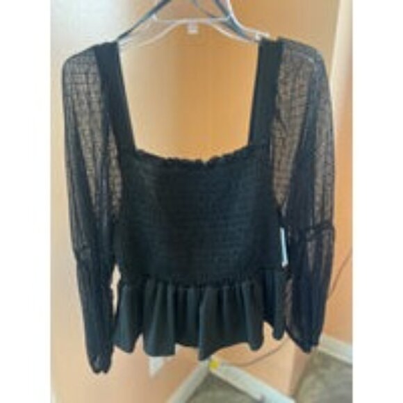 ARULA Tops - Arula Black Smocked Long Sleeve Top Womens XL X